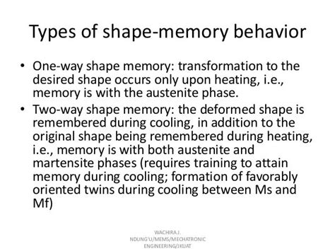 Shape memory alloys