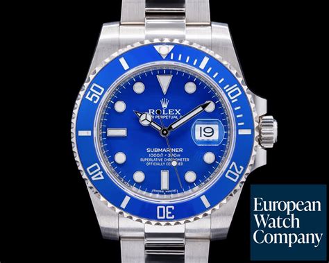 Rolex Lb Submariner Smurf Date Lb K White Gold Blue Dial