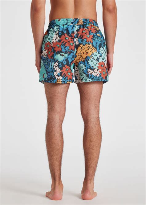 Men's Blue 'Tropical Floral' Swim Shorts