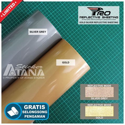 Jual Bahan Stiker Cutting Gold Silver Pro Reflective Sheeting Skotlet