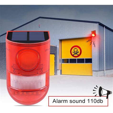 Pwk Solar Security Alarm Motion Sensor Sound Light Siren Alarm