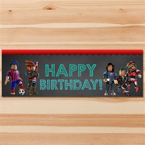 Roblox Happy Birthday Banner 1 X 3 Feet Roblox Birthday Etsy Birthday Banner Diy Birthday