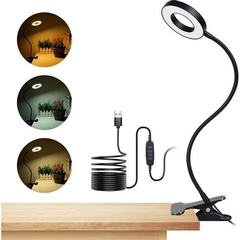 Lampe De Bureau À Pince Lampe Lecture Clipsable Usb 48 Led Avec 3 Modes