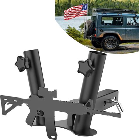 Amazon.com: Heavy Duty Dual Truck Hitch Flag Pole Holder for Any