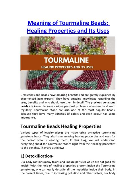 Ppt Meaning Of Tourmaline Beads Healing Properties And Its Uses