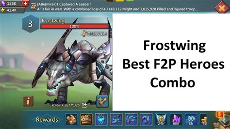 Lords Mobile Best F P Heroes Frost Wing Monster Hunting Youtube