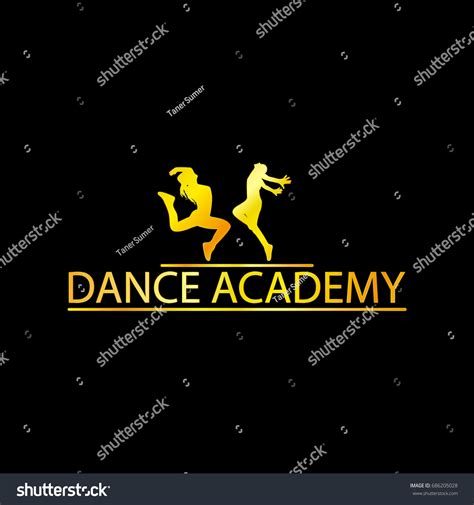 Luxury Golden Dance Academy Logo Stock Vector Royalty Free 686205028