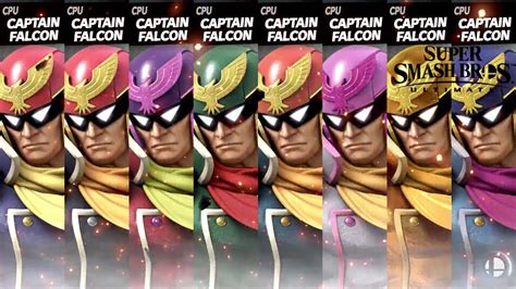 Super Smash Bros Ultimate All Captain Falcon Costume Gameplay YouTube