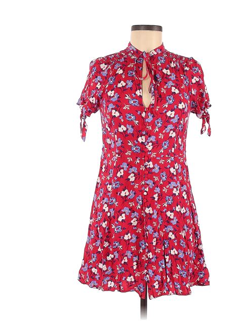 Express 100 Rayon Floral Red Casual Dress Size M 76 Off Thredup