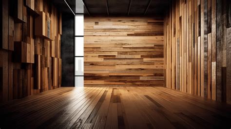 Natural Wood Wall Decor Walls In The Industrial Room Background Stock ...