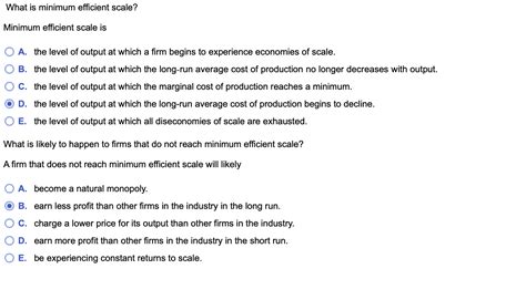 Solved What is minimum efficient scale? Minimum efficient | Chegg.com