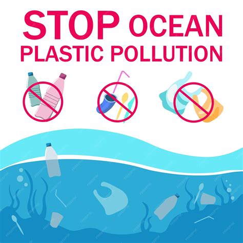 Premium Vector Stop Ocean Plastic Pollution The Illustration Shows