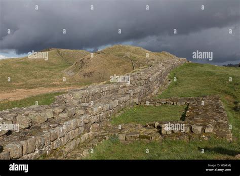 Hadrian S Wall Turret A Near Caw Gap Looking East Towards Bogle