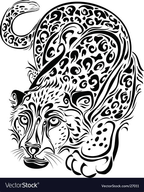 Silhouette of the leopard Royalty Free Vector Image