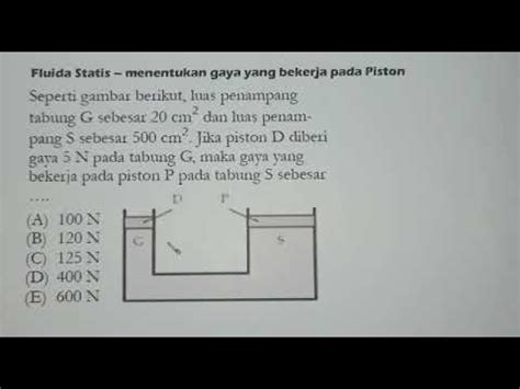 Tutorial Fluida Statis Hukum Pascal Menghitung Gaya Pada Piston