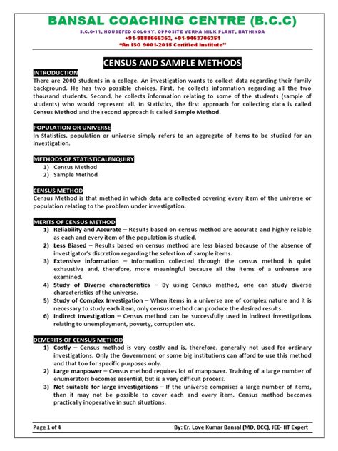 census  sample methods   census sampling statistics