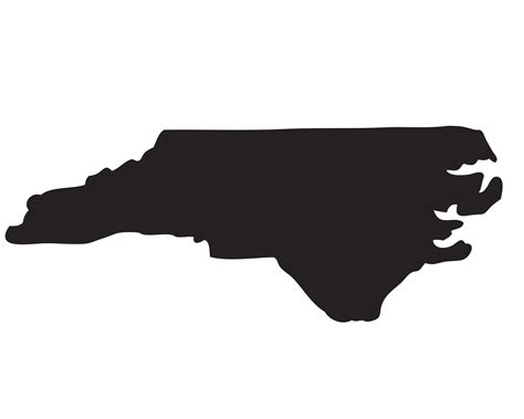 North Carolina State Silhouette Shape Map U.s.united America American