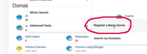 creating private nameservers  enomcom serverok