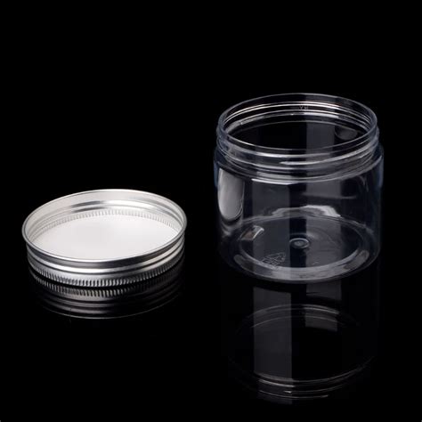 150ml Clear Round PET Jar With Aluminium Screw Lid Food Storage