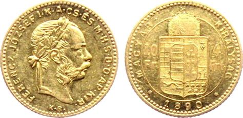 Österreich Unarn Haus Habsburg 10 Franken 4 Forint 1890 KB Kaiser