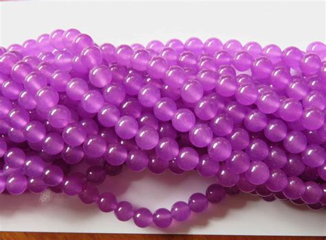 Pcs Mm Round Gemstone Beads Malaysian Jade Bright Violet Purple