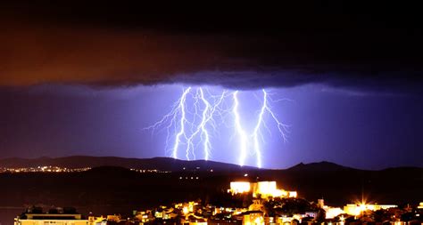 Lightning Over City Free Stock Photo Public Domain Pictures