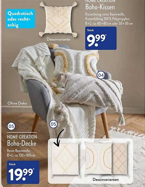 Home Creation Boho Kissen Oder Boho Decke Angebot Bei Aldi Nord