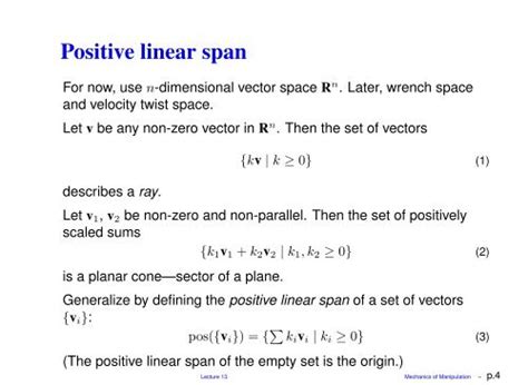 Positive linear span