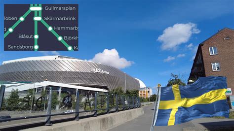 Stockholm Mega Walk Green Metro Line ALL Stations Sandsborg To