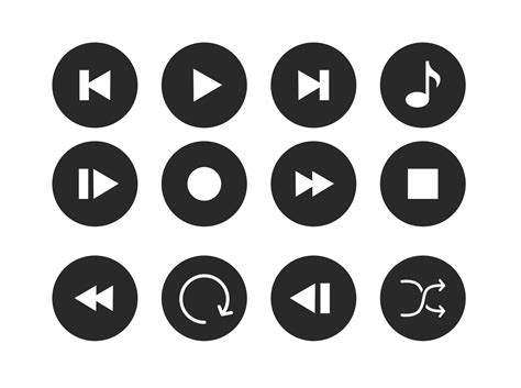 Music Player Buttons Set Icon Media Music Player In Vector Modern