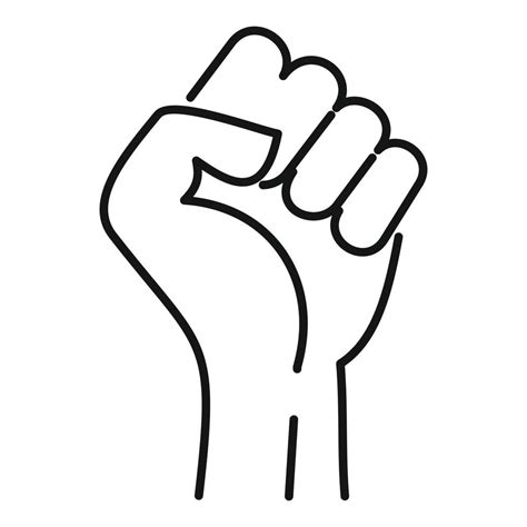 Fist Icon Outline Style 14591680 Vector Art At Vecteezy