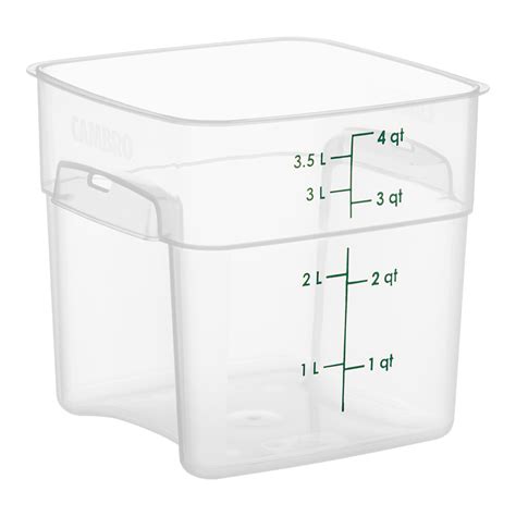 Cambro Camsquares Freshpro Qt Translucent Square Polypropylene Food