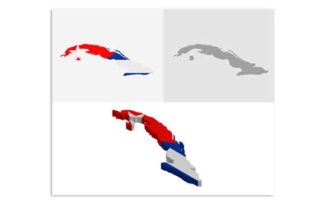 3D a plochá mapa Kostariky vektorový obrázek