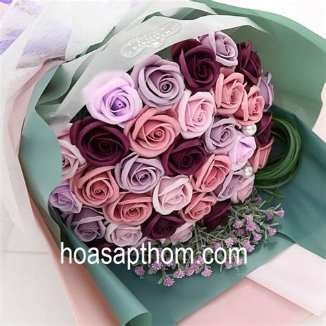 Hoa hồng sáp thơm Hàn Quốc bông tông nude Phụ Liệu Hoa Hà Mi