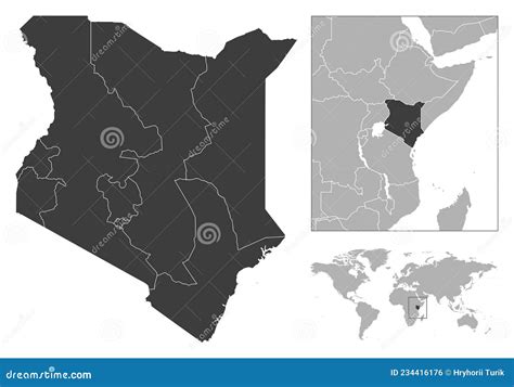 Kenia Detalla El Esquema Del Pa S Y La Ubicaci N En El Mapa Mundial