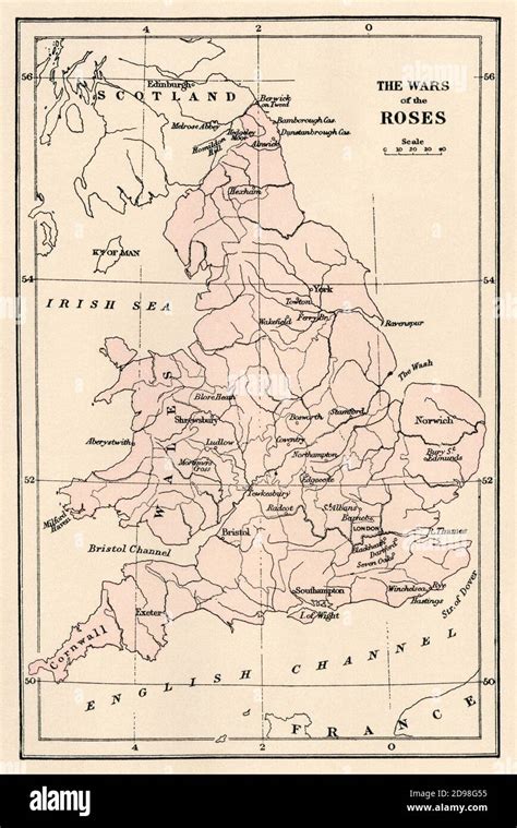 Carte des guerres des roses Banque de photographies et dimages à haute