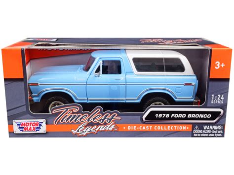 1978 Ford Bronco Custom Light Blue And White Timeless Legends Series