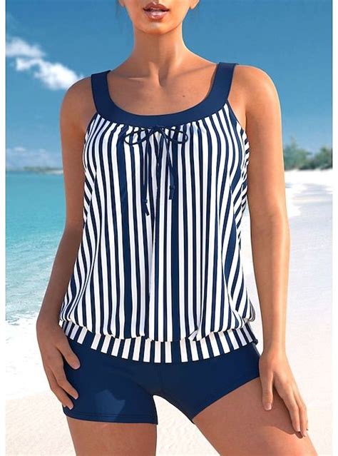 Damen Badeanzug Tankini 2 Stück Normal Bademode 2 teilig Print