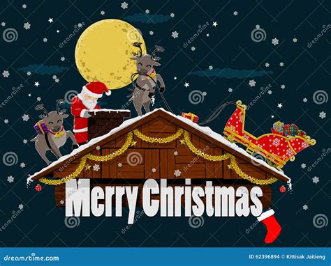 Christmas Roof stock vector. Illustration of banner, claus - 62396894