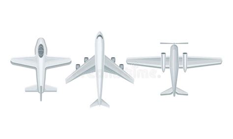 Jet Fighter and Aircraft Top View Vector Set Stock Vector ...