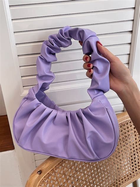 Minimalist Ruched Bag Purple Bags Trendy Purses Fashion