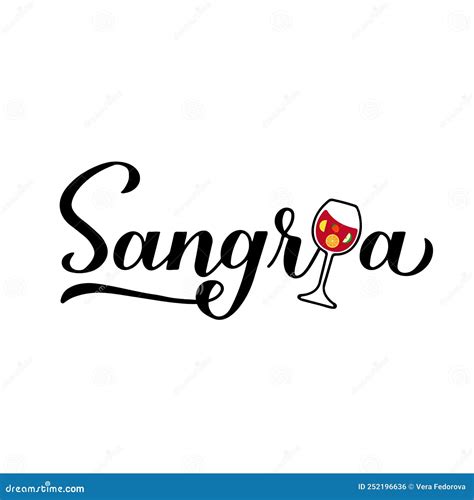 Sangria Handwritten Vector Logo Illustration With Brush Lettering