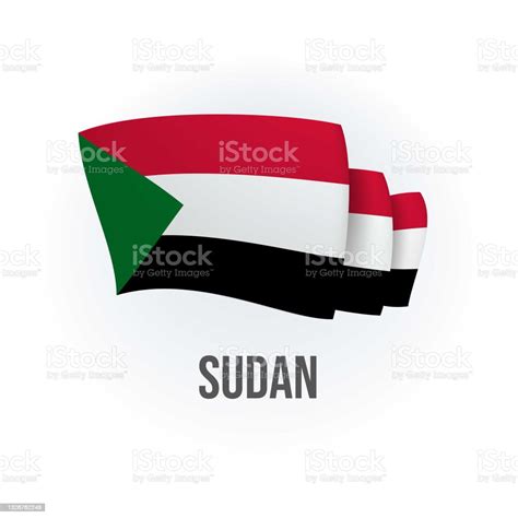 Vector Flag Of Sudan Sudanese Waving Flag Vector Illustration Stock