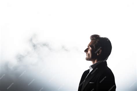 Premium Ai Image Silhouette Of A Man Smoking A Cigarette On A White