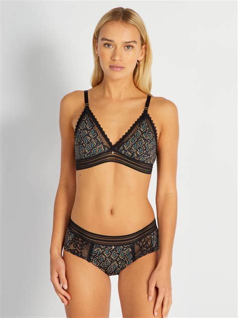 Shorty imprimé Mojito Lingerie Noir bleu Kiabi 9 00