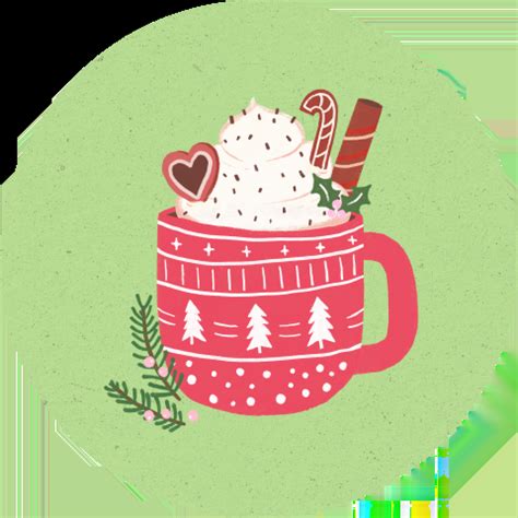 Leuke Kerst Sticker Als Sluitzegel Met Warme Chocolademelk