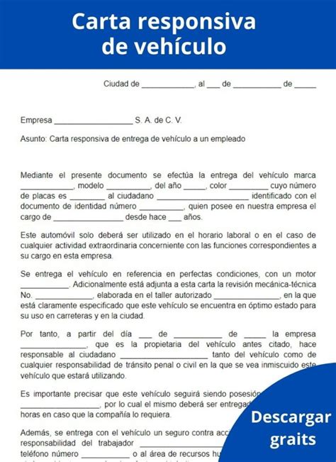 Introducir 92 Imagen Modelo De Carta Responsiva Vehiculo Abzlocal Mx