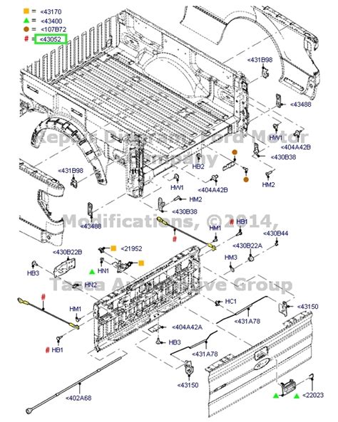 2017 Ford F250 Tailgate Parts Diagram