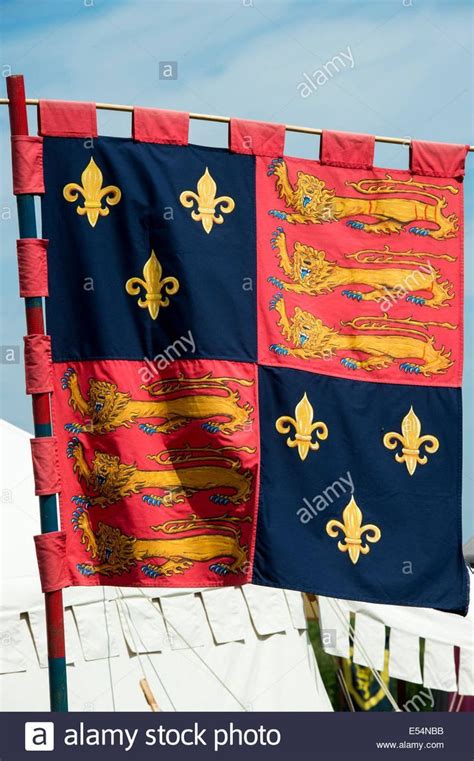 Medieval England Flag With Fleur De Lis