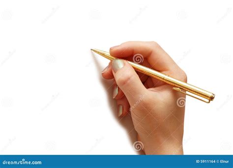 Hand Holding Pen Isolated Stock Images Image